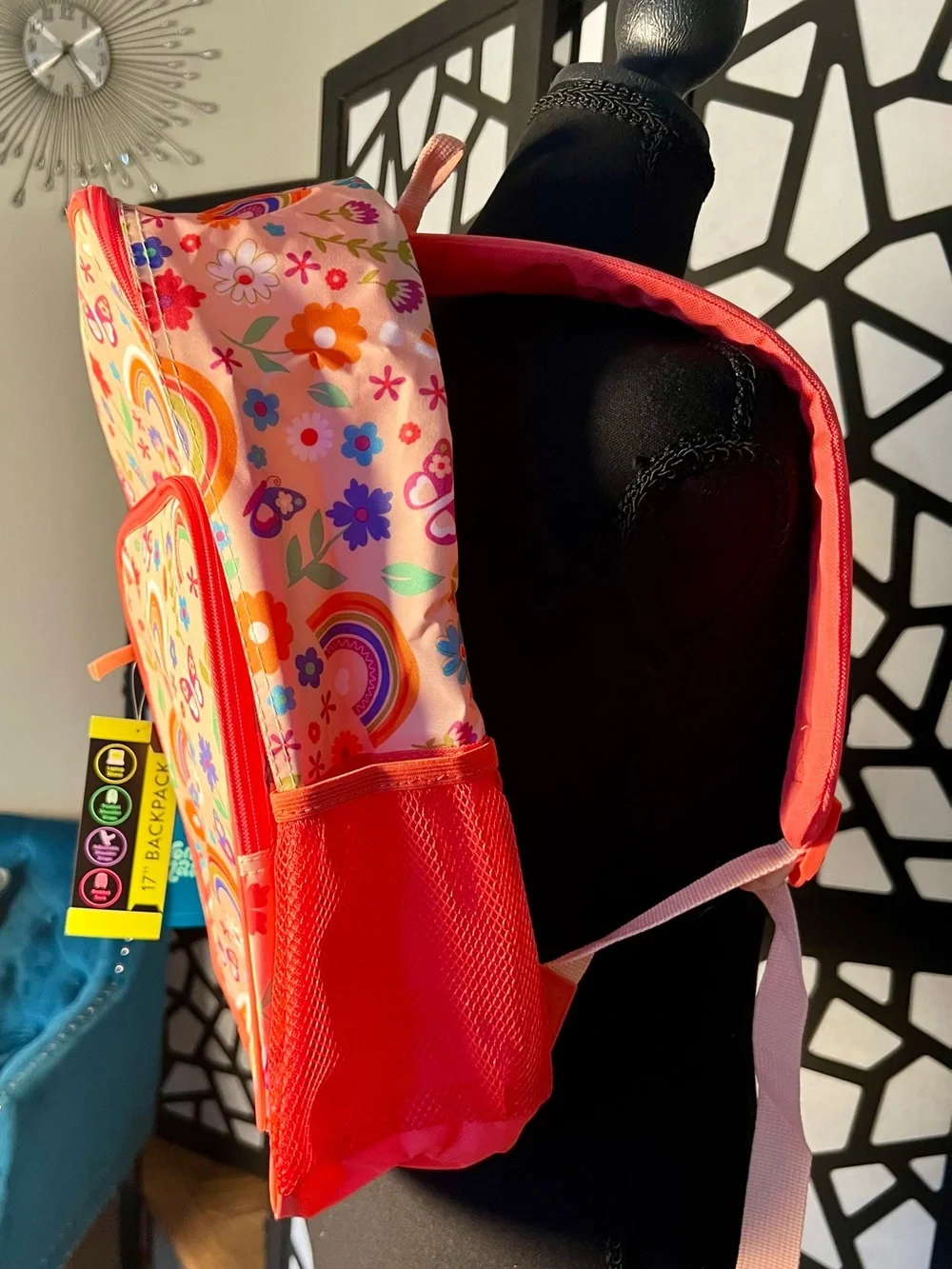 Wonder Nation 🌈 Rainbow Garden Butterfly 🦋 Floral 🌸 Backpack 17 Inch NWT